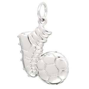    Sterling Silver Soccer Ball & Shoe Charm Arts, Crafts & Sewing