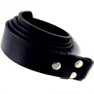 Basic Black Leather Belt Strap 1 1/2 Wide Belt w/ Snaps To Secure 
