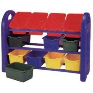 Early Childhood Resources Toy Organizer Rack with 12 Bins Plastic 