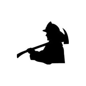  FIRE FIGHTER SILHOUETTE   5 WHITE DECAL   window decal 