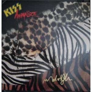  Kiss Animalize Autographed Signed Record Album LP COA 
