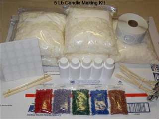 LG 5Lb candle Making Kit  Soy wax,wicks,stickums,scent++more 11+Yrs 