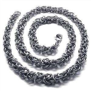 Mens Silver Tone Stainless Steel Necklace Links Chain  