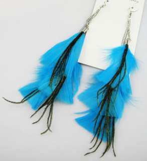   Fashion Manual Multi piece Feather Dangle Earrings 35a 1 Z1018  
