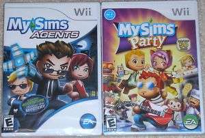 Nintendo Wii Lot   MySims Agents & MySims Party (New)  