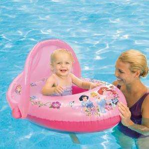Disney Princess Pink Inflatable Swimming Pool Baby Float with Sun 