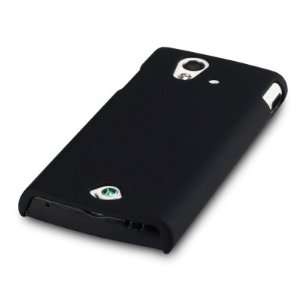 SONY ERICSSON XPERIA RAY RUBBERISED SNAP CASE   SOLID BLACK, WITH 