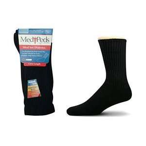  Medipeds Diabetic Crew Sock   Large   Black   3 Pairs 