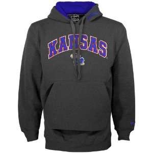   Kansas Jayhawks Charcoal Kangaroo Hoody Sweatshirt