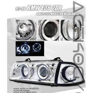 BMW 3 Series 2Dr Headlights Projector Head Lights G2 Chrome Clear Halo 