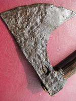 RESTORED ANCIENT MEDIEVAL IRON BEARDED AXE MAKERS MARK RT 65  