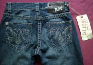 NWT Mek Denim Mens CODY Straight Blue Jeans MEK Embroidered Pockets 