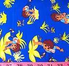 blue diego dora fq fabric for quilting 18 x 22 100 % cotton location 