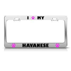  Havanese Paw Love Pet Dog Metal license plate frame Tag 