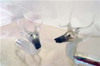   Christmas Deer Mercury Glass Art Reindeer Hand Blown 1940  