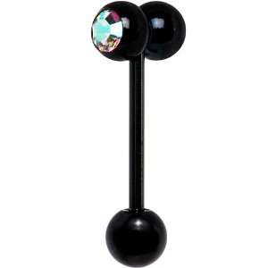  Black Anodized Titanium Aurora Gem Ball Hammer Barbell 