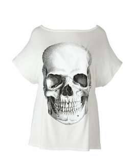 Cream (Cream) Rubys Closet White Skull Print T Shirt  255736013 
