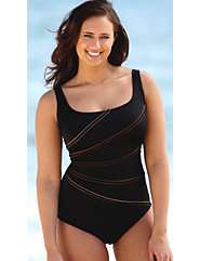   Longitude Brown Peppermint Fan Tank Swimsuit,productId158145