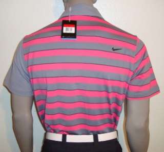 066) M 2012 Nike Golf Tour Issue Premium Stripe Polo Shirt $100 
