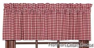  White Gingham Check Lined Window Valance 72 X 16 100% Cotton  
