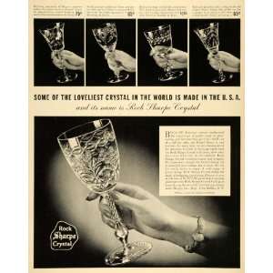  1940 Ad Rock Harpe Crystal Goblet Drinking Glass Decor 