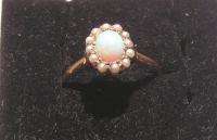 VICTORIAN 10K ROSE GOLD RING WITH OPAL & PEARLS 1.5 GRAMS  