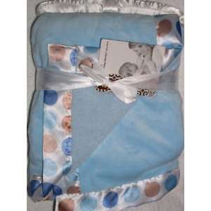  Northpoint Plush Baby Blanket   Blue with satin Trim 30 X 