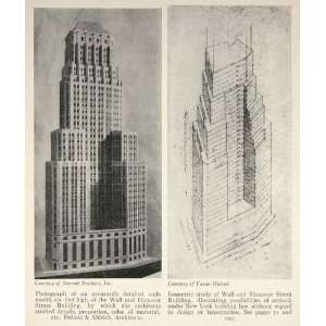   Wall Hanover Street Building Scale Model NY   Original Halftone Print