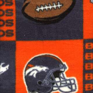 Denver Broncos NFL Fabrics Denver Broncos Polar Fleece Sqaure Print 