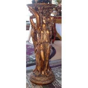  Greek Roman Pedestal In Antique Bronze Finish 37h X 13.5 