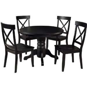   Piece Round Pedestal Dining Set   Black   5178 318
