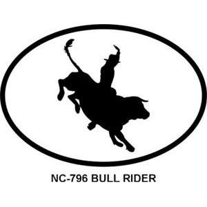 Bull Rider Oval Bumper Sticker