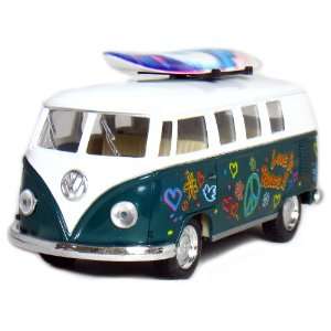  5 Die cast 1962 VW Classic Peace Van with Surfboard 