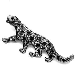   Jewelry Leopard Gray Rhinestone Crystal Black Dots Animal Brooches