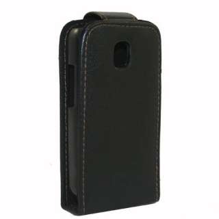 Black Flip Leather Case Cover For LG P500 Optimus One  