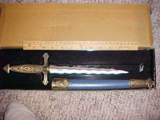 Dagger 16 inch overallBrass Handle, Blue Scabbard  