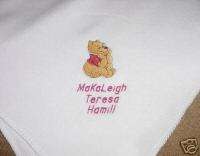 Personalized Winnie the Pooh Infant Baby Fleece Blanket  