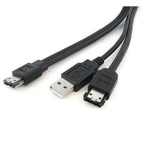  eSATA+USB combined cable to an eSATA Male and USB A type Male Cable 