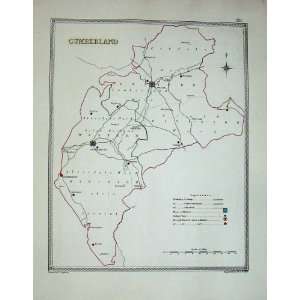   Topographical Map England Cumberland Carlisle Penrith