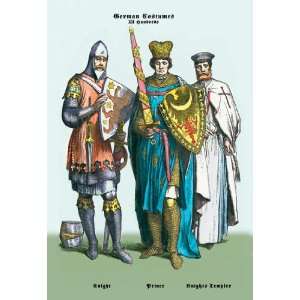  German Costumes Knight and Prince 24x36 Giclee