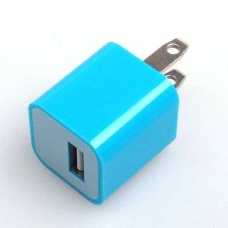 Blue USB Power Adapter Wall Charger For iPhone 4 iPod