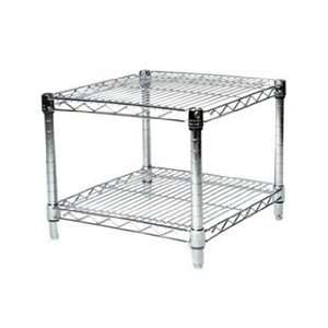   Chrome Wire Shelving Unit with 2 Shelves 