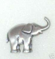 Elephant Tie Tack Pin In Pewter Signed JJ  