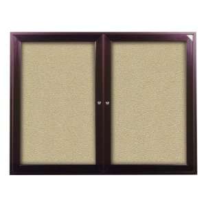   Vinyl Tackboard w/ Two Doors and Bronze Aluminum Frame (4 W x 3 H
