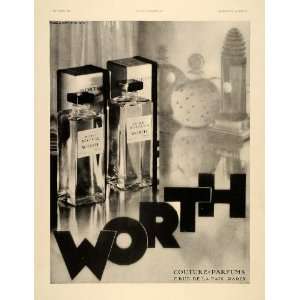   Worth Perfumes Parfum Couture Paris Deco   Original Print Ad Home