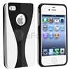 Black/White 3 Piece Rubber Hard Back Case For iPhone 4 4S 4G ATT 