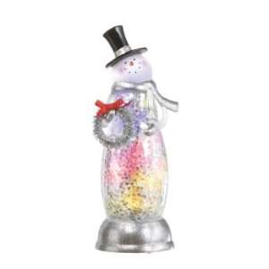 Pack of 2 LED Lighted Glitter Snowman Christmas Table Top Decorations 