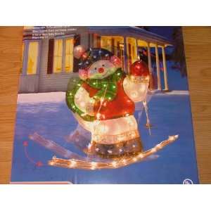    NEW 30 INCH ANIMATED SNOWMAN SKIING DECORATION