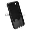 Black Rubber Hard Case Cover+Privacy Film Guard For iPhone 3GS 3G New 