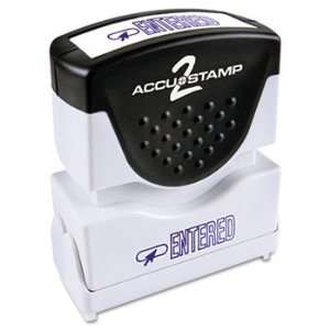  Accustamp2 Shutter Stamp with Microban, Blue, ENTERED, 1 5 